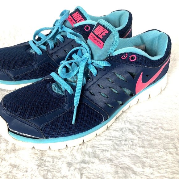 Nike Flex Run Woman's Blue Size 10 Sneakers Shoes - Picture 8 of 12